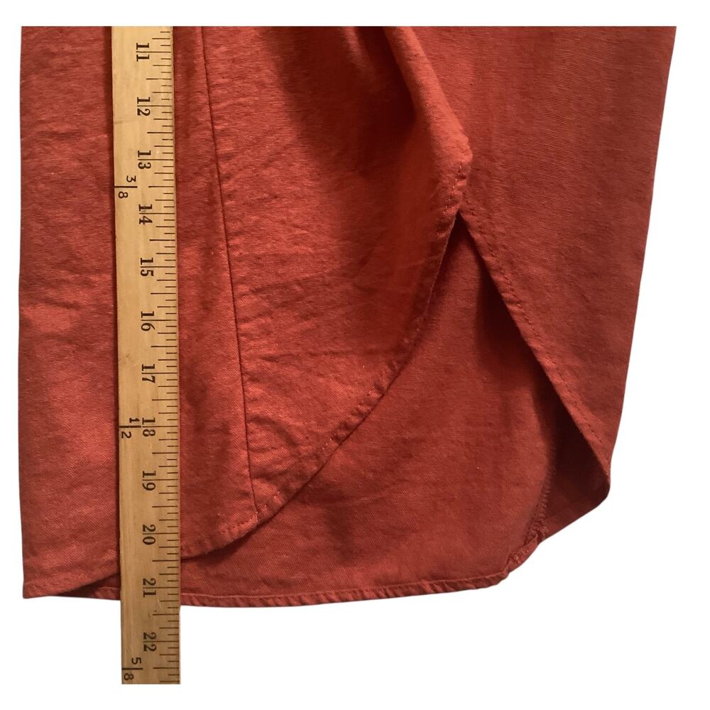 C&A boho-chic resort wear wrap pull on tie front tulip leg pants terracotta sz L - Picture 5 of 6